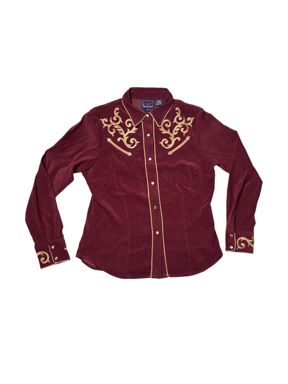 Roper Burgundy Western Embroidered Snap-Front Shirt
